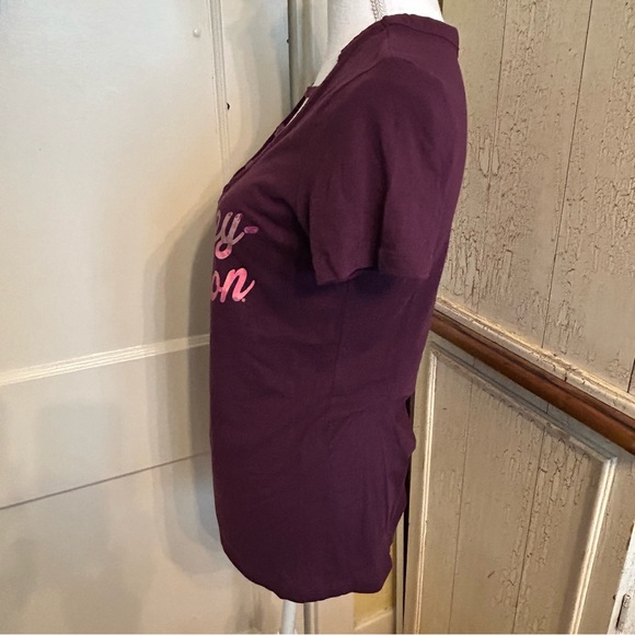 Harley-Davidson Women's Plum V‑Neck Tee with Pink Logo - Picture 4 of 10